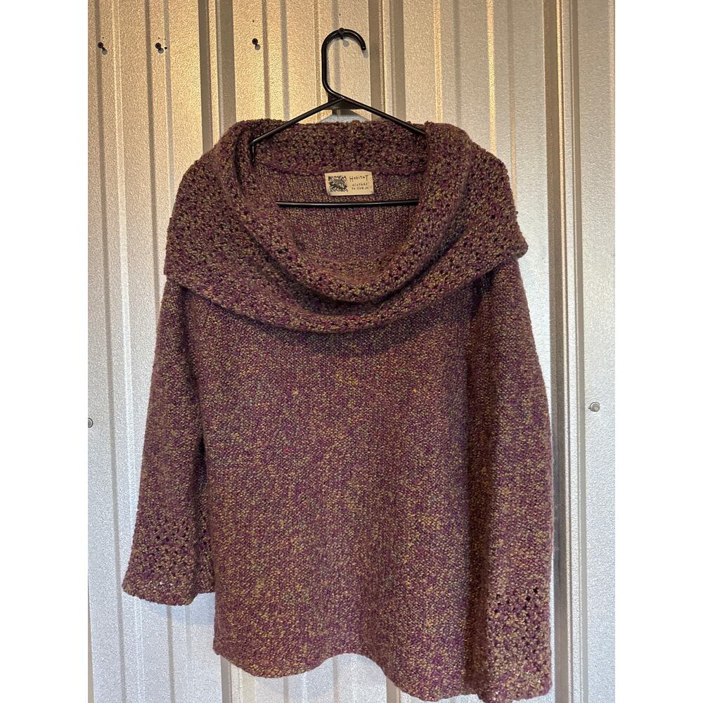 Habitat Clothes To Live In Cowl Neck‎ Sweater Wool Blend Preppy Purple Size XS